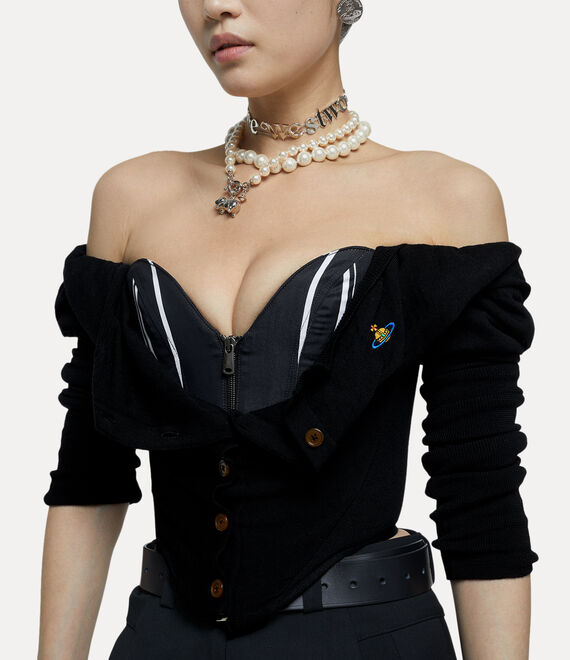 Vivienne Westwood Bea Corset Cardi in BLACK